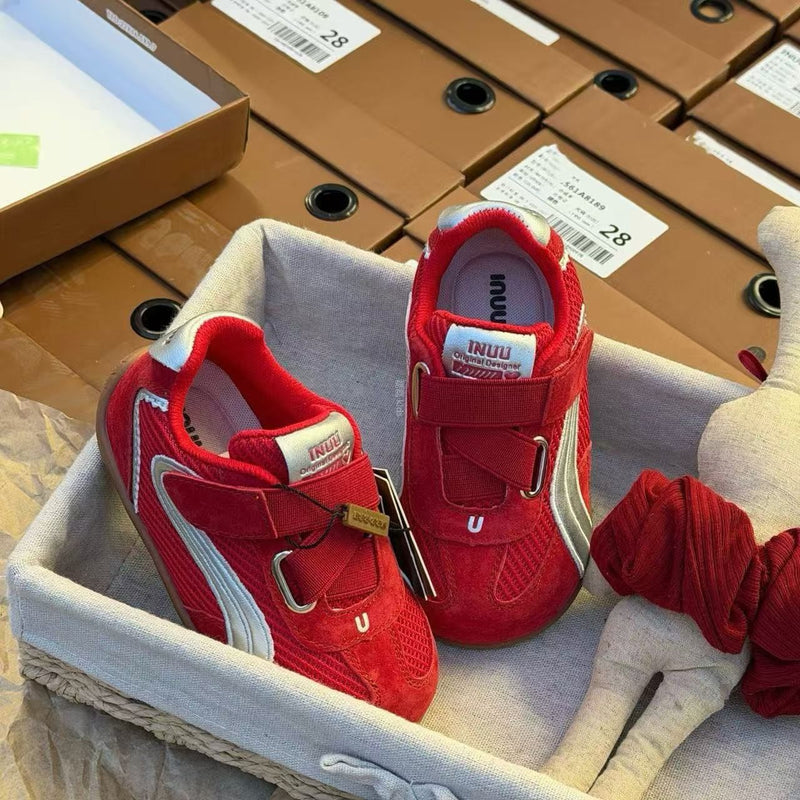 Children's Non-Slip Sports Shoes 2026 Spring New Style Girls' Color-Blocking Non-Slip Sneakers Boys' Breathable Versatile Forrest Gump Shoes