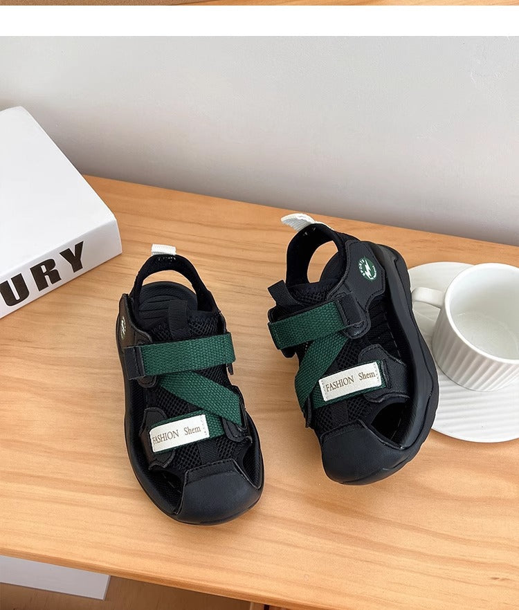 2025 New Breathable Sandals Beach Shoes Unisex Girls Baotou Men's Soft Sole Fashion Baby Girl Summer Korean Sandals