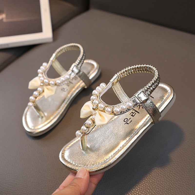 Girls Sandals Cute New Fashion Korean Style Little Princess Flip-Flops Kidsren Girls Summer Princess Shoes Baby Middle and Large Kidsren