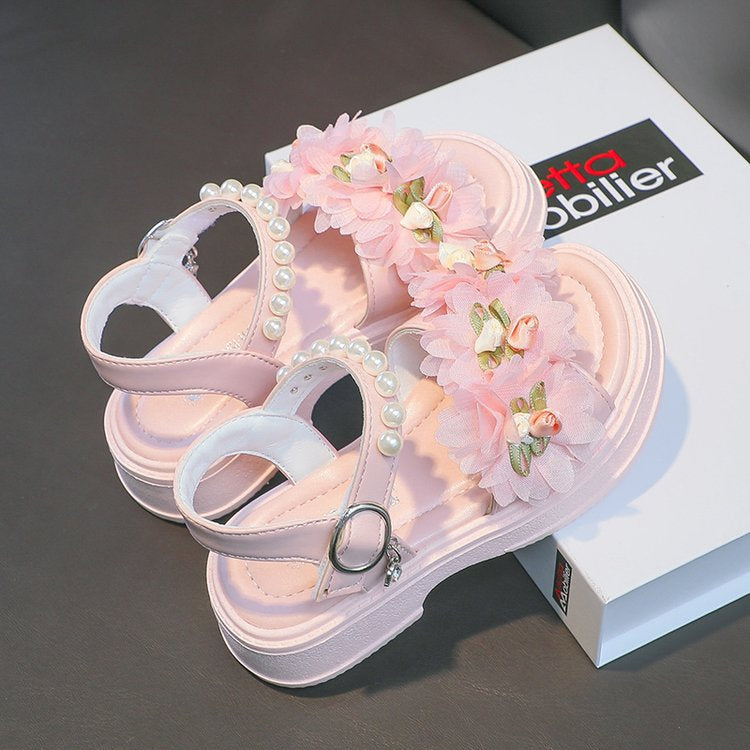 Girls' Sandals 2026 Summer New Style Medium and Large Children's Soft-Soled Shoes Girls' Fashionable Children's Shoes Children's Princess Sandals