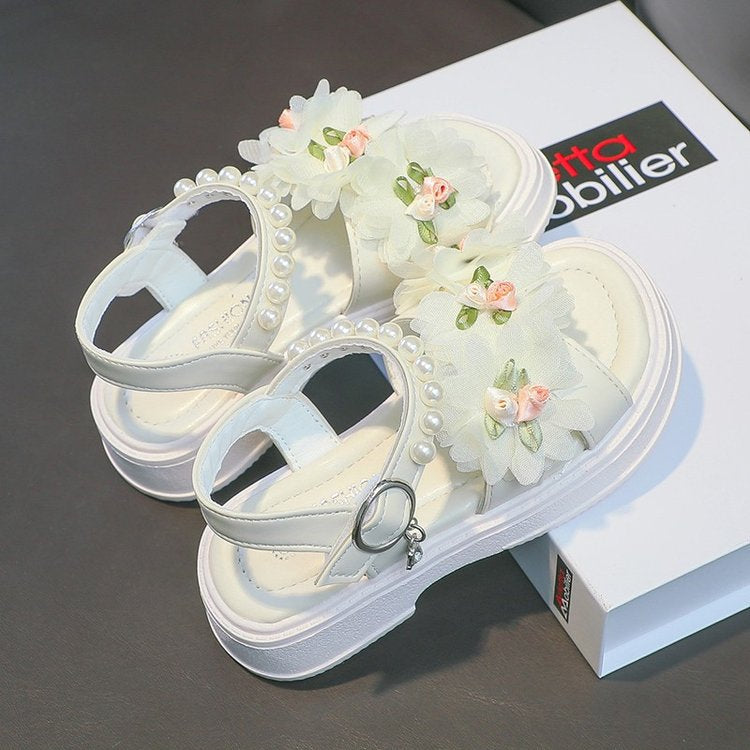 Girls' Sandals 2026 Summer New Style Medium and Large Children's Soft-Soled Shoes Girls' Fashionable Children's Shoes Children's Princess Sandals