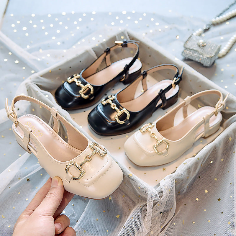 Girls' Princess Shoes with High Heels, 2026 New Model, Suitable for Dresses, Retro Style, Chunky Performance Shoes, Small Square Toe, Shallow Mary Jane Shoes