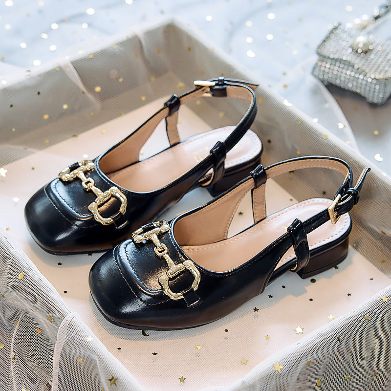 Girls' Princess Shoes with High Heels, 2026 New Model, Suitable for Dresses, Retro Style, Chunky Performance Shoes, Small Square Toe, Shallow Mary Jane Shoes