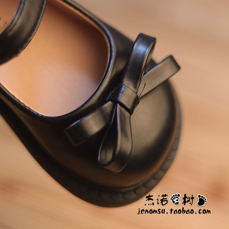 Girls' Black Leather Shoes 2026 Spring and Autumn New Style Children's Single Shoes Japanese School Style Princess Shoes Performance Shoes