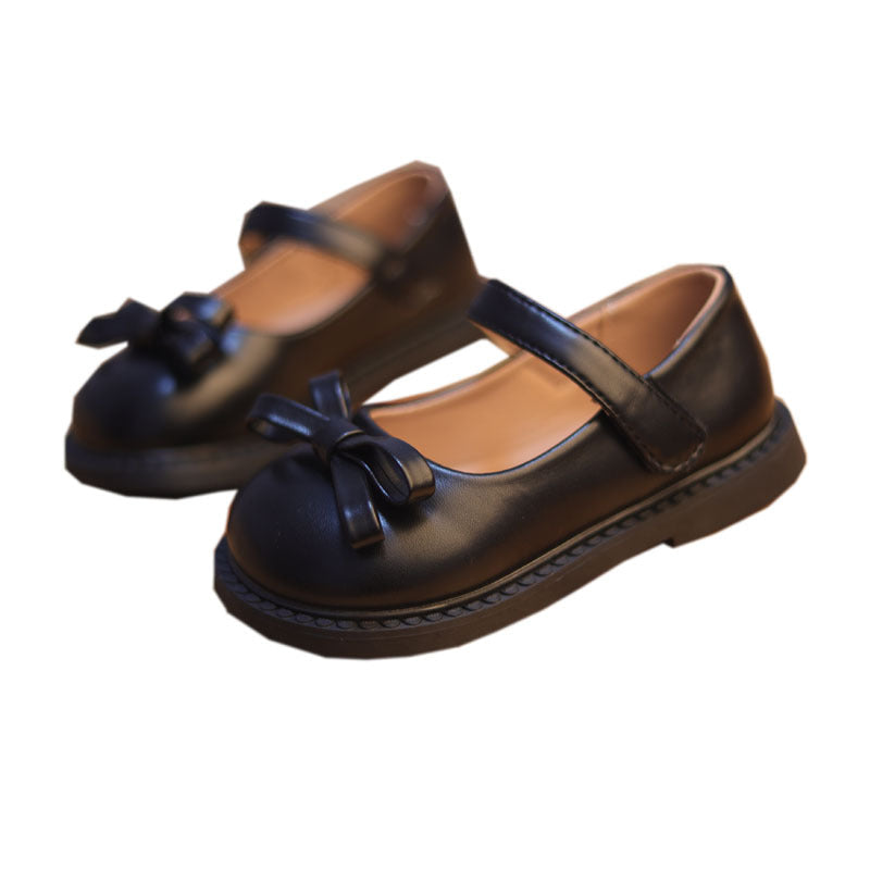 Girls' Black Leather Shoes 2026 Spring and Autumn New Style Children's Single Shoes Japanese School Style Princess Shoes Performance Shoes