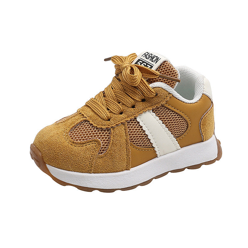 Soft Leather German Training Shoes for Women 2025 Summer New Style Mesh Breathable Lace-Up Thick-Soled Fashionable Versatile Casual Sports Shoes Trendy