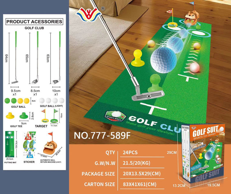 Cross-border foreign trade stainless steel telescopic club indoor outdoor sports children golf rebound suit toys