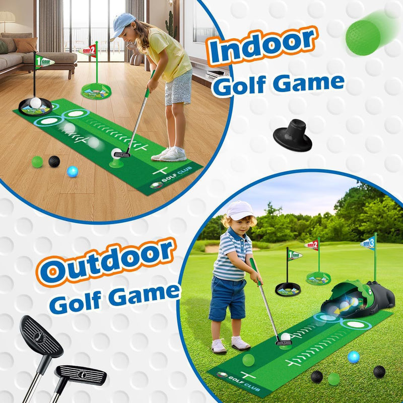 Cross-border foreign trade stainless steel telescopic club indoor outdoor sports children golf rebound suit toys