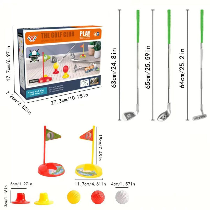 Cross-border foreign trade stainless steel telescopic club indoor outdoor sports children golf rebound suit toys