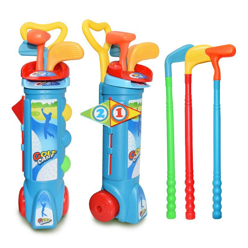 Cross-border foreign trade stainless steel telescopic club indoor outdoor sports children golf rebound suit toys
