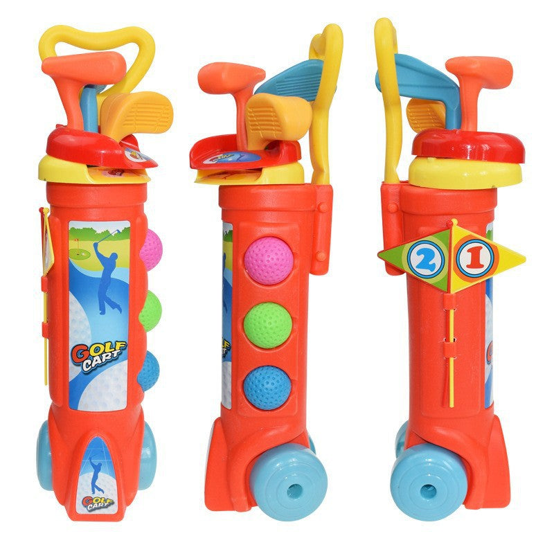 Cross-border foreign trade stainless steel telescopic club indoor outdoor sports children golf rebound suit toys