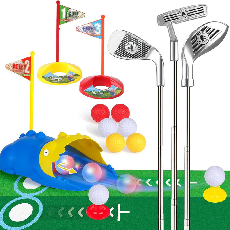 Cross-border foreign trade stainless steel telescopic club indoor outdoor sports children golf rebound suit toys