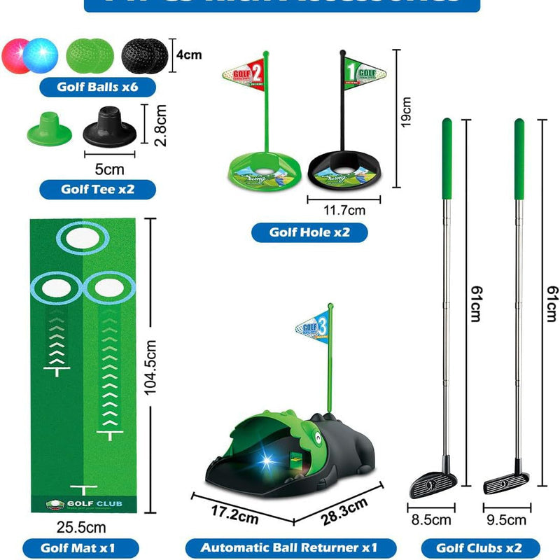 Cross-border foreign trade stainless steel telescopic club indoor outdoor sports children golf rebound suit toys
