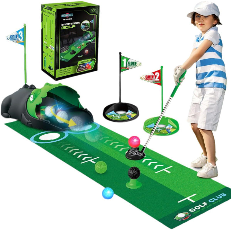 Cross-border foreign trade stainless steel telescopic club indoor outdoor sports children golf rebound suit toys