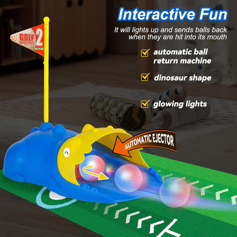 Cross-border foreign trade stainless steel telescopic club indoor outdoor sports children golf rebound suit toys