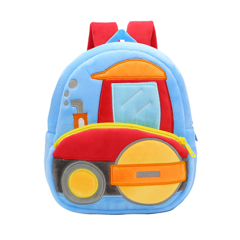 Construction Vehicle Series Cute Kids Backpack Excavator Plush Rucksack 2–4 Years Boys and Girls Toddler Bag