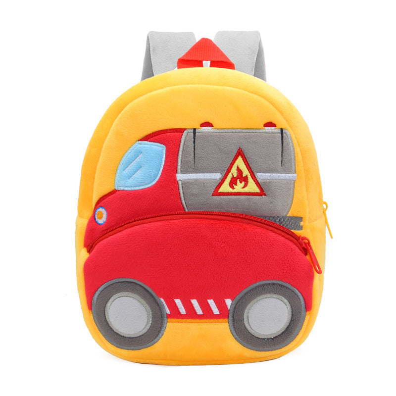 Construction Vehicle Series Cute Kids Backpack Excavator Plush Rucksack 2–4 Years Boys and Girls Toddler Bag