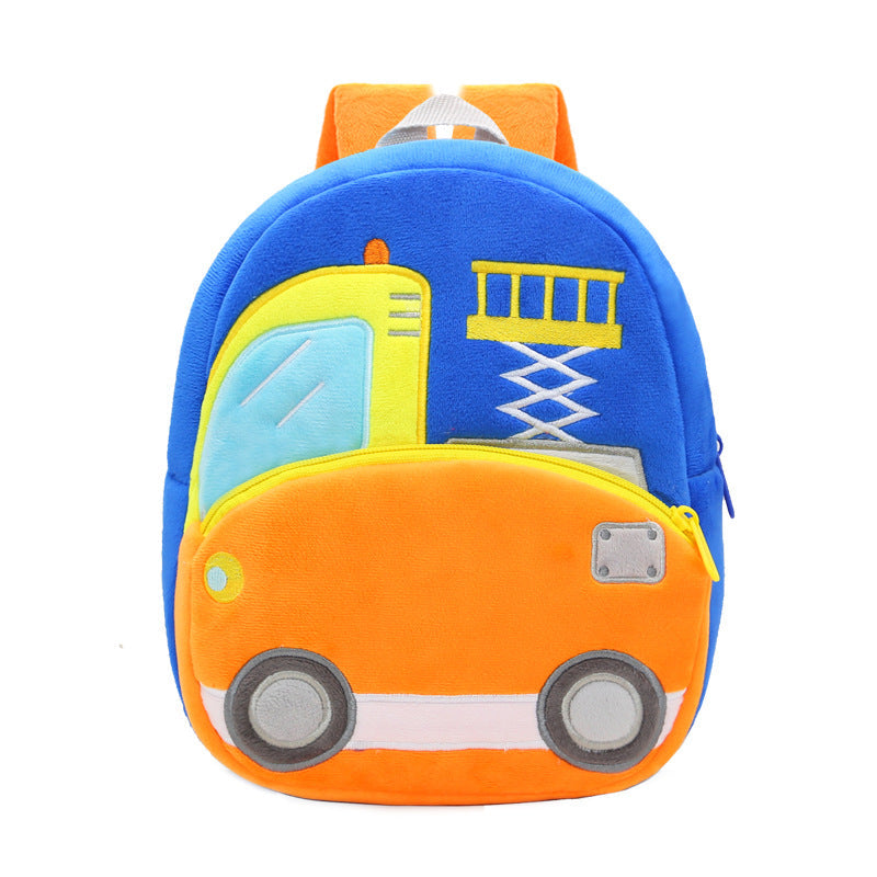 Construction Vehicle Series Cute Kids Backpack Excavator Plush Rucksack 2–4 Years Boys and Girls Toddler Bag