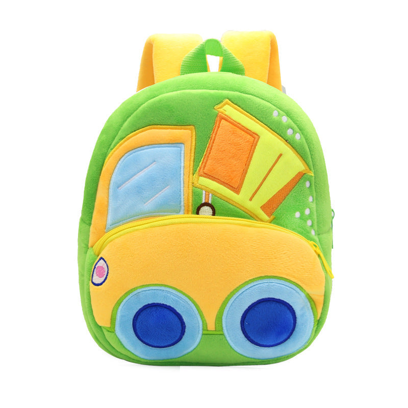 Construction Vehicle Series Cute Kids Backpack Excavator Plush Rucksack 2–4 Years Boys and Girls Toddler Bag