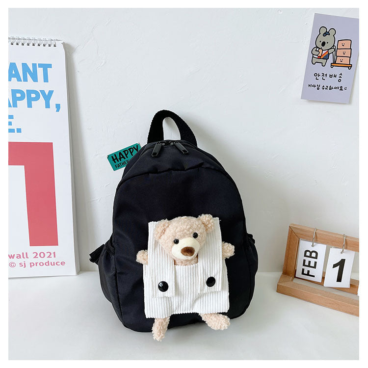Cute Personalized Bear Backpack for Kids, Playful Kindergarten School Bag, Children’s Double Shoulder Backpack