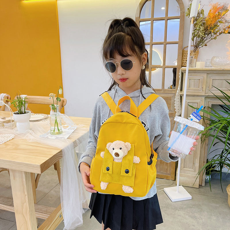Cute Personalized Bear Backpack for Kids, Playful Kindergarten School Bag, Children’s Double Shoulder Backpack