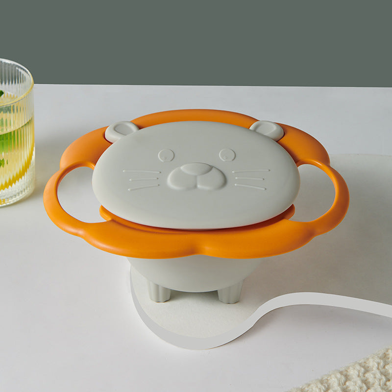 Kids Feeding Bowl Set 360° Rotating Non-Tip Feeding Bowl for Babies, Anti-Tip Balance Bowl, Heat-Resistant and Drop-Resistant