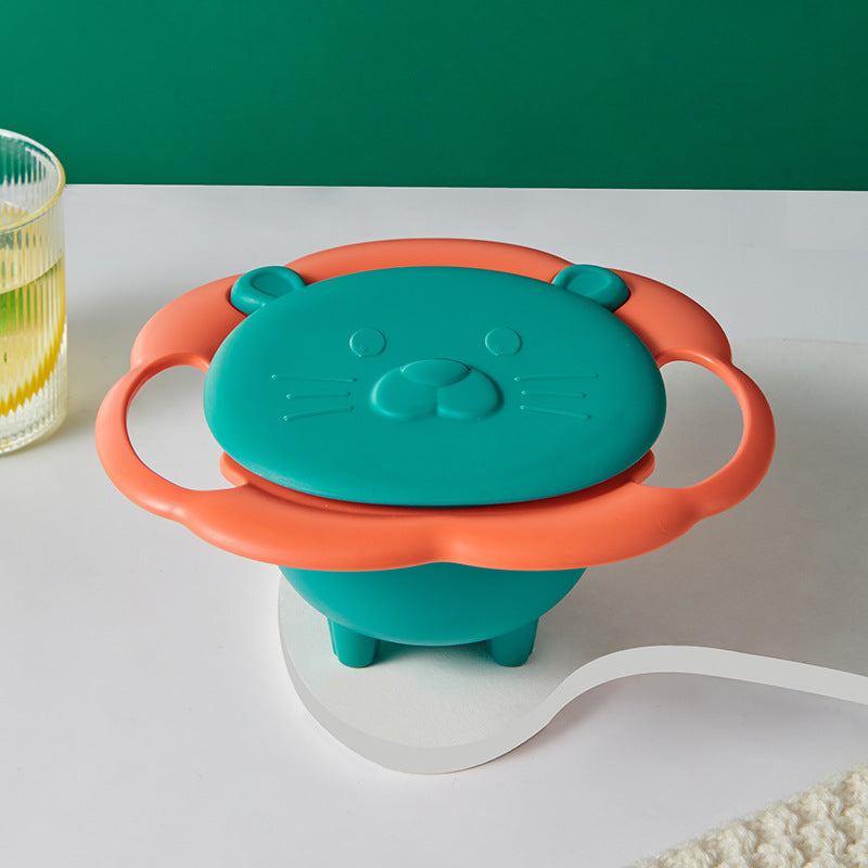 Kids Feeding Bowl Set 360° Rotating Non-Tip Feeding Bowl for Babies, Anti-Tip Balance Bowl, Heat-Resistant and Drop-Resistant