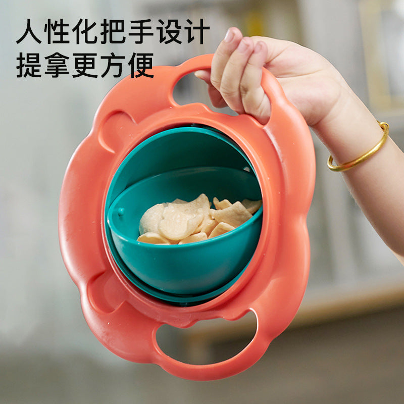 Kids Feeding Bowl Set 360° Rotating Non-Tip Feeding Bowl for Babies, Anti-Tip Balance Bowl, Heat-Resistant and Drop-Resistant
