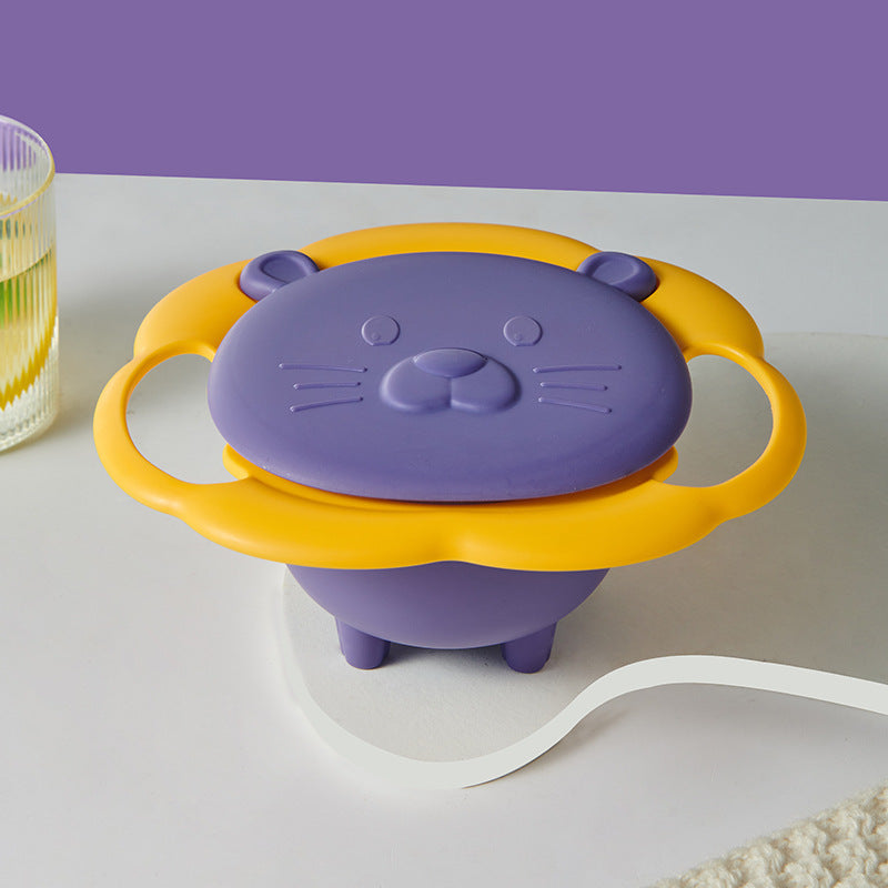 Kids Feeding Bowl Set 360° Rotating Non-Tip Feeding Bowl for Babies, Anti-Tip Balance Bowl, Heat-Resistant and Drop-Resistant