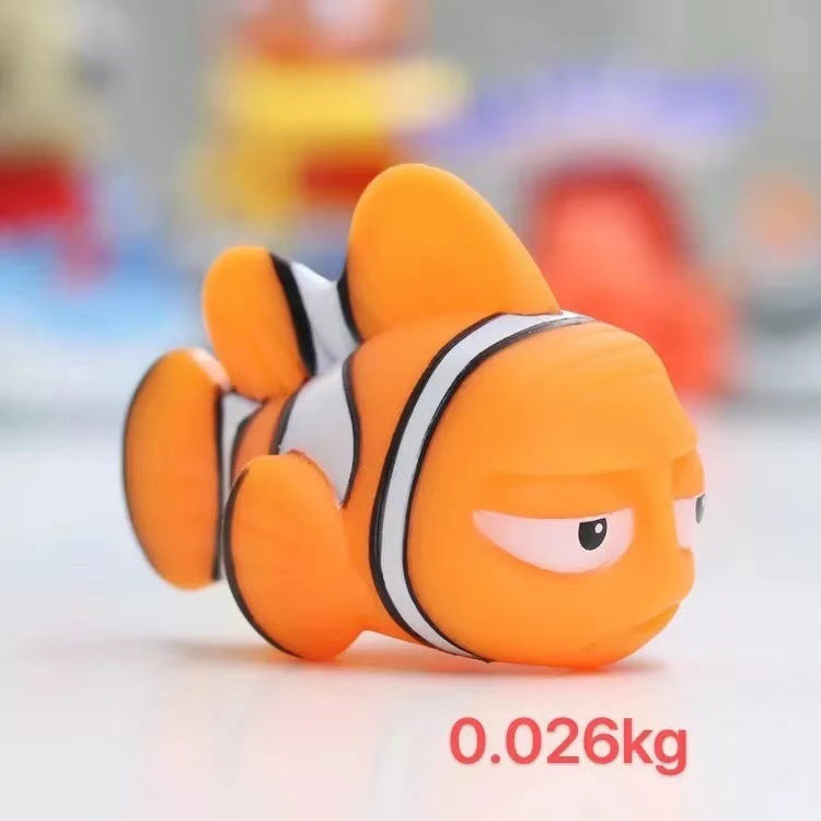 Cross-Border TPR Floating Toys for Bath Time, Squirt Ocean Animals—Kids Baby Play Sprinkler Doll, Nemo Clownfish (Dory)