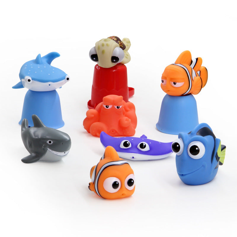 Cross-Border TPR Floating Toys for Bath Time, Squirt Ocean Animals—Kids Baby Play Sprinkler Doll, Nemo Clownfish (Dory)