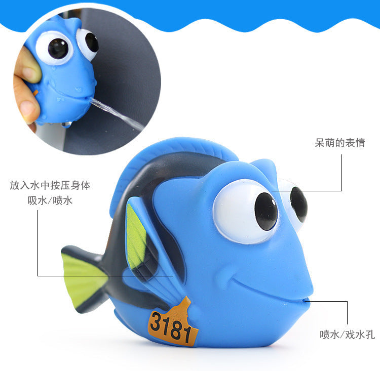 Cross-Border TPR Floating Toys for Bath Time, Squirt Ocean Animals—Kids Baby Play Sprinkler Doll, Nemo Clownfish (Dory)