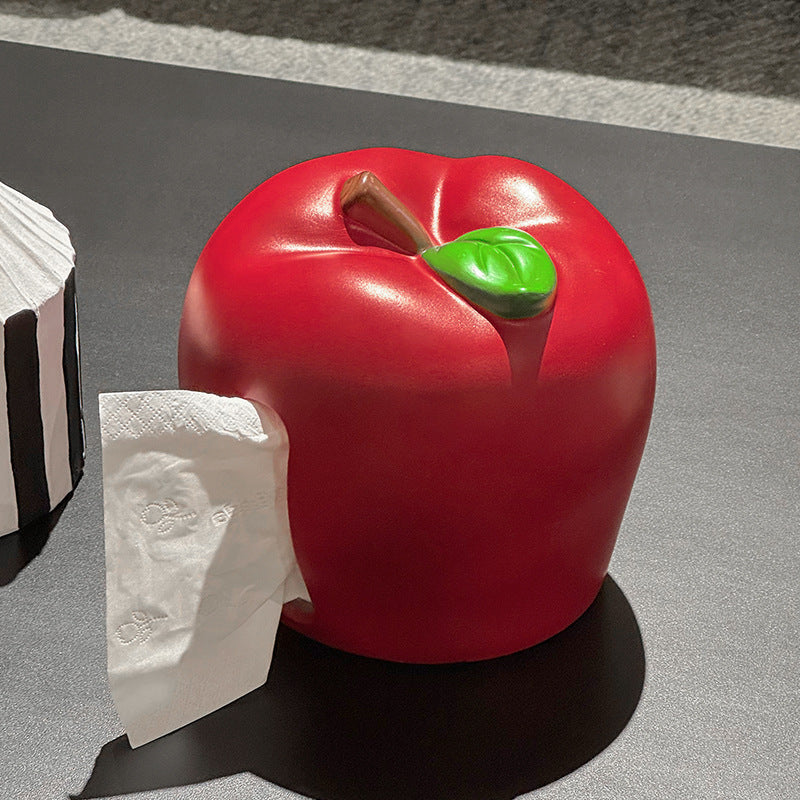 Apple Tissue Box Home Living Room Creative Napkin Paper Holder Premium Desktop Tabletop Storage Decorative Ornament