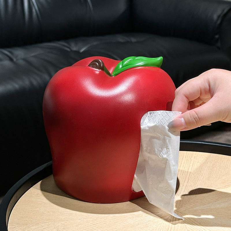 Apple Tissue Box Home Living Room Creative Napkin Paper Holder Premium Desktop Tabletop Storage Decorative Ornament