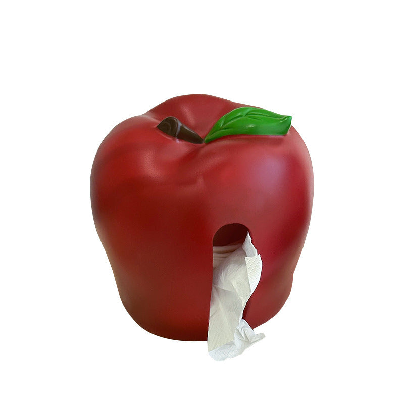 Apple Tissue Box Home Living Room Creative Napkin Paper Holder Premium Desktop Tabletop Storage Decorative Ornament