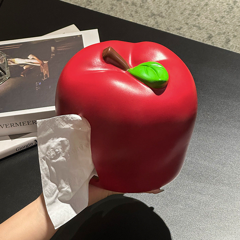 Apple Tissue Box Home Living Room Creative Napkin Paper Holder Premium Desktop Tabletop Storage Decorative Ornament
