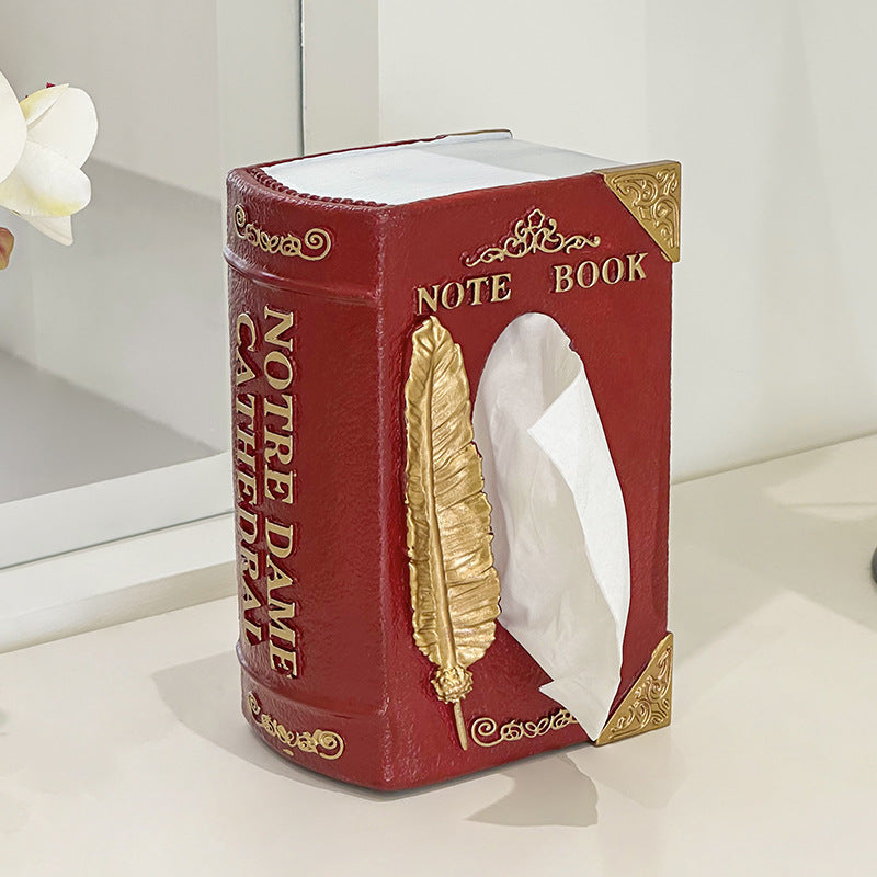 Creative Home Books Tissue Box Holder, Living Room Paper Towel Dispenser, Office Napkin Tissue Box, Elegant Luxury Tissue Box Storage Container