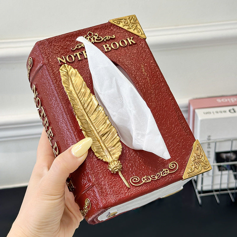 Creative Home Books Tissue Box Holder, Living Room Paper Towel Dispenser, Office Napkin Tissue Box, Elegant Luxury Tissue Box Storage Container