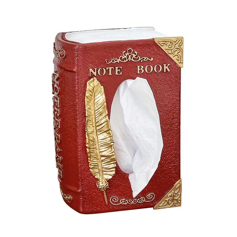 Creative Home Books Tissue Box Holder, Living Room Paper Towel Dispenser, Office Napkin Tissue Box, Elegant Luxury Tissue Box Storage Container