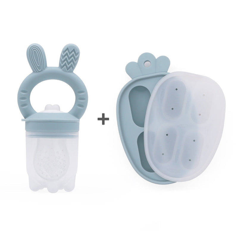 New Product Baby Fruit and Vegetable Music Food Grade Full Silicone Fruit Bite Ice Cube Mould Baby Feeding Food Supplementary Artifact