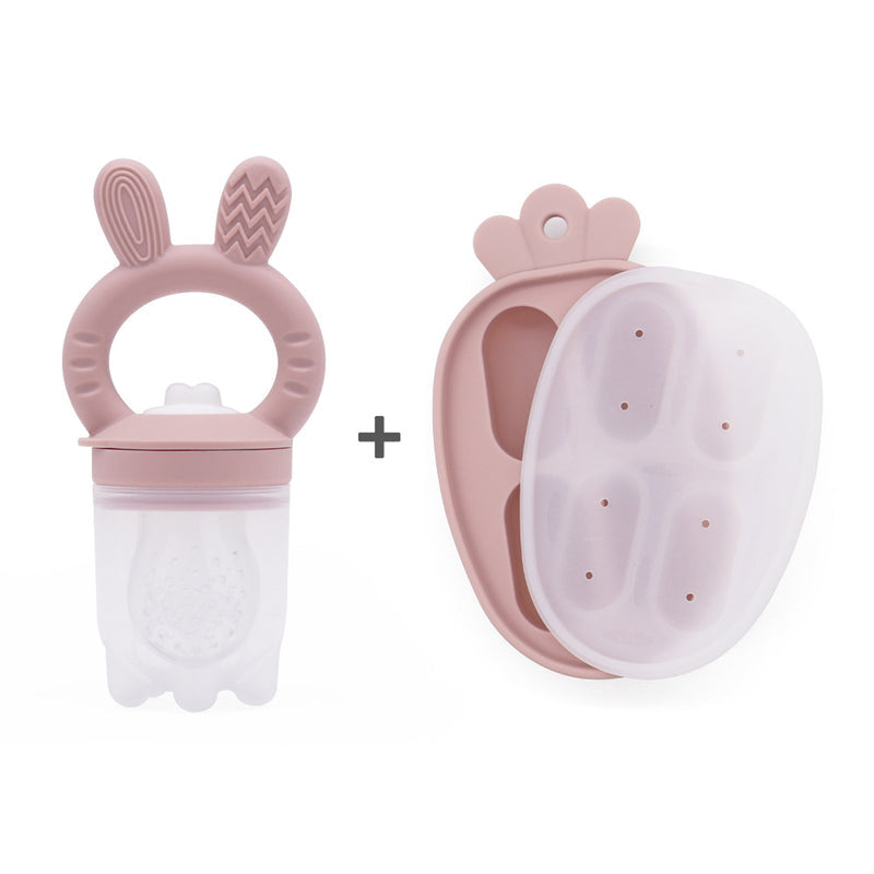 New Product Baby Fruit and Vegetable Music Food Grade Full Silicone Fruit Bite Ice Cube Mould Baby Feeding Food Supplementary Artifact
