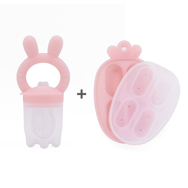 New Product Baby Fruit and Vegetable Music Food Grade Full Silicone Fruit Bite Ice Cube Mould Baby Feeding Food Supplementary Artifact