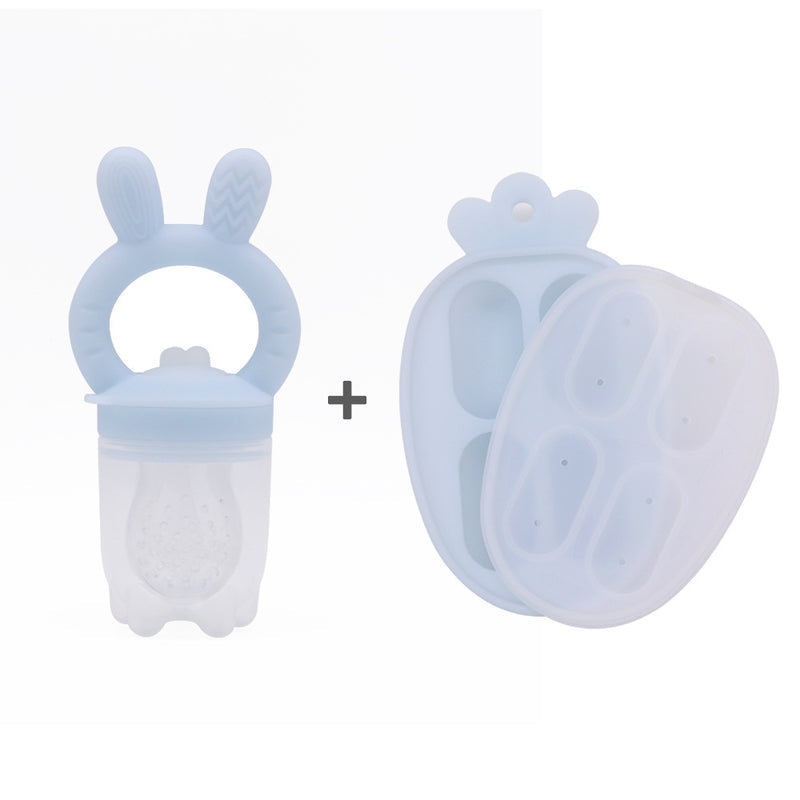 New Product Baby Fruit and Vegetable Music Food Grade Full Silicone Fruit Bite Ice Cube Mould Baby Feeding Food Supplementary Artifact