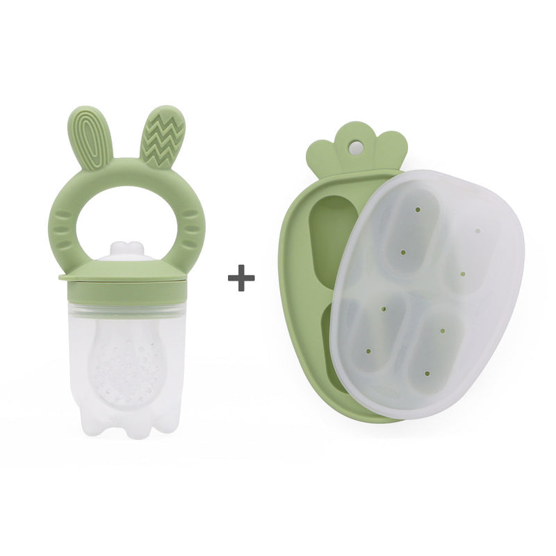 New Product Baby Fruit and Vegetable Music Food Grade Full Silicone Fruit Bite Ice Cube Mould Baby Feeding Food Supplementary Artifact