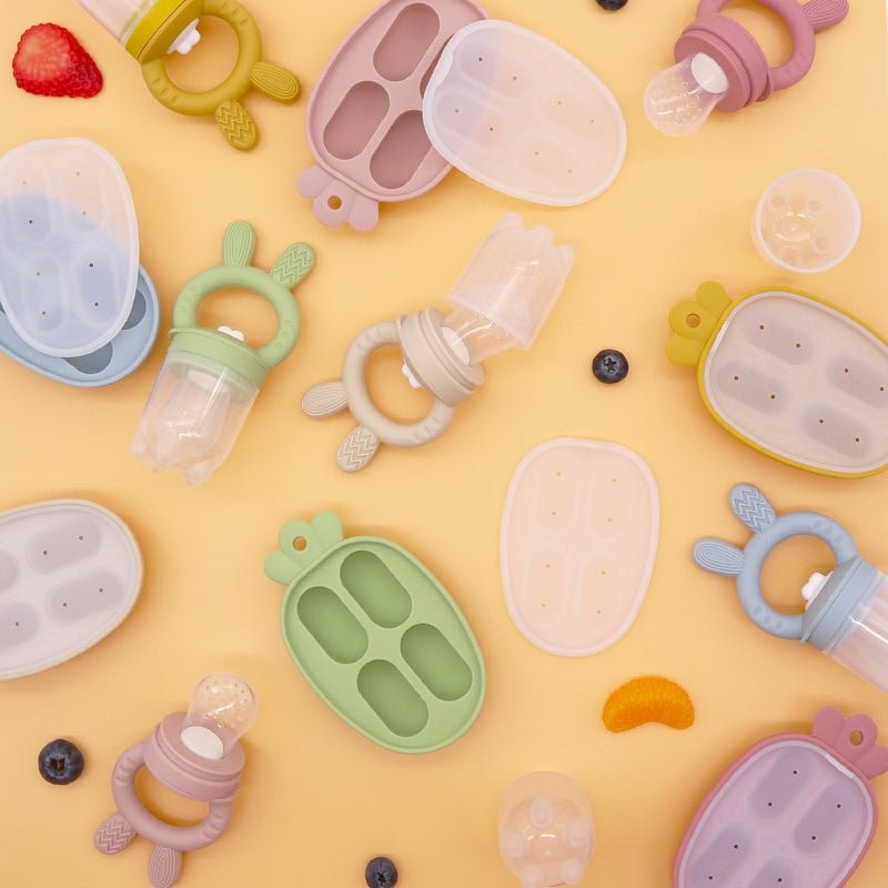 New Product Baby Fruit and Vegetable Music Food Grade Full Silicone Fruit Bite Ice Cube Mould Baby Feeding Food Supplementary Artifact