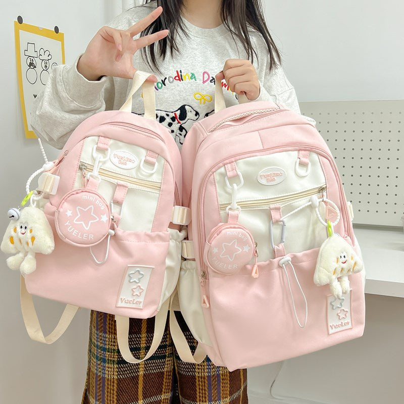 Large Capacity Schoolbag Female College Students Korean Campus Computer Backpack Girl Cute Sweet Junior High School Student Backpack