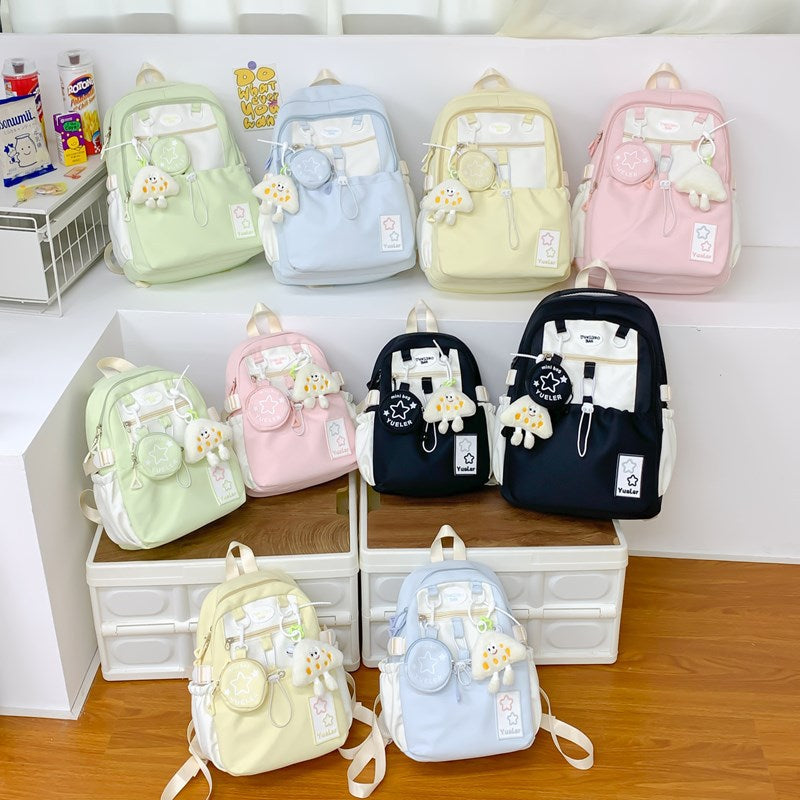 Large Capacity Schoolbag Female College Students Korean Campus Computer Backpack Girl Cute Sweet Junior High School Student Backpack