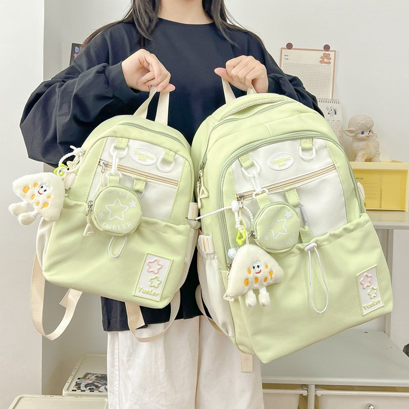 Girls' Schoolbags, Junior and High School Students' Versatile Backpacks, Large Capacity, Lightweight and Durable Travel Backpacks