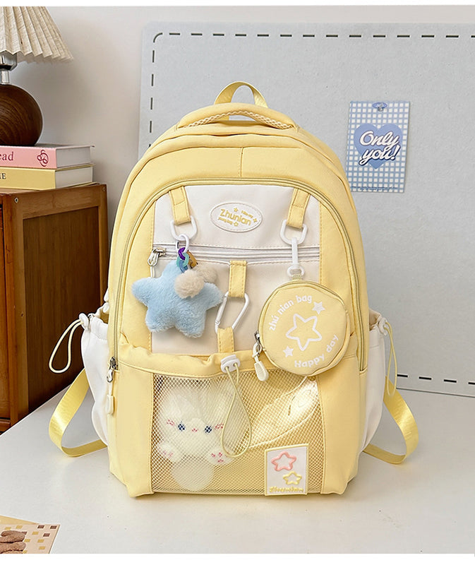 Girls' Schoolbags, Junior and High School Students' Versatile Backpacks, Large Capacity, Lightweight and Durable Travel Backpacks