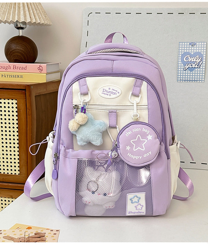 Girls' Schoolbags, Junior and High School Students' Versatile Backpacks, Large Capacity, Lightweight and Durable Travel Backpacks